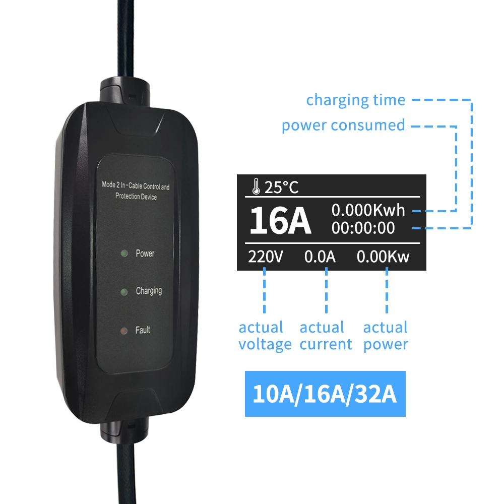 7kw 3.5kw 16A 32A SAE J1772 Type 1 Indicator Light Portable Car Electric Vehicle Chargers EV Charger