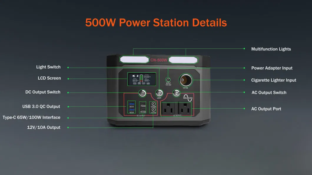 Emergency Power Reserve 500W Portable Energy Storage Power Station