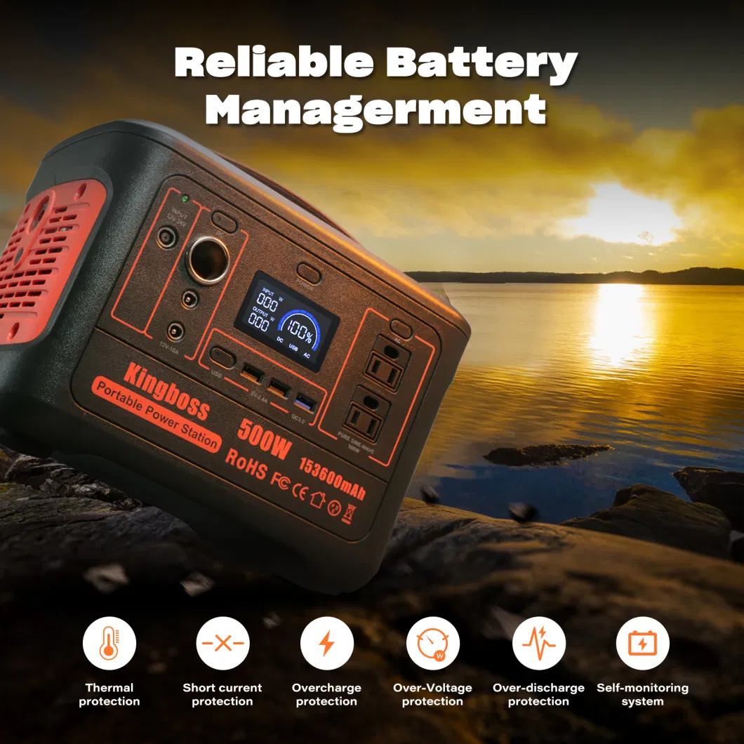 Outdoor Camping 600W 586wh AC DC USB Rechargeable Solar Generator Solar Battery Power Station