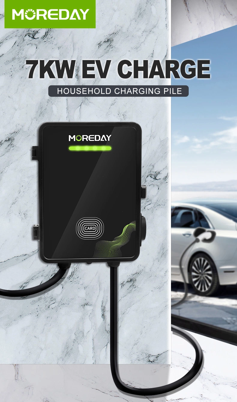 Mode 3 Type 2 Plug 1 Phase 3 Phase 7.4kw 22kw AC Wallbox Electric Car EV Charger Charging Station with WiFi