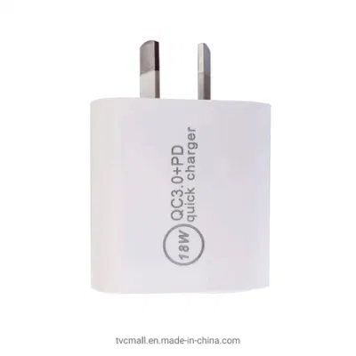 QC3.0+ Pd 18W Quick Charging Fast Charger Wall Charger for iPhone Huawei etc.