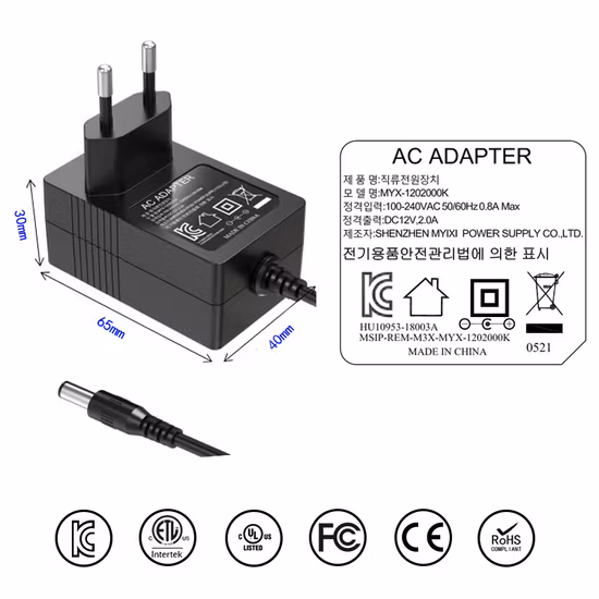 EU Plug 12V1a Desktop Type Power Adapter